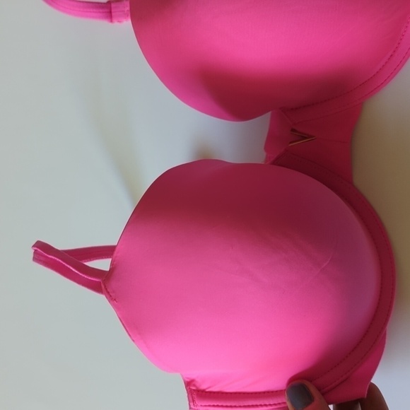 Victoria Secret Lined Perfect Coverage Bright Hot Pink Bra Size 34D Barbie core - Picture 3 of 12